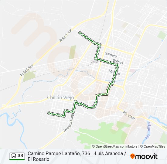 Mapa de 33 de autobús