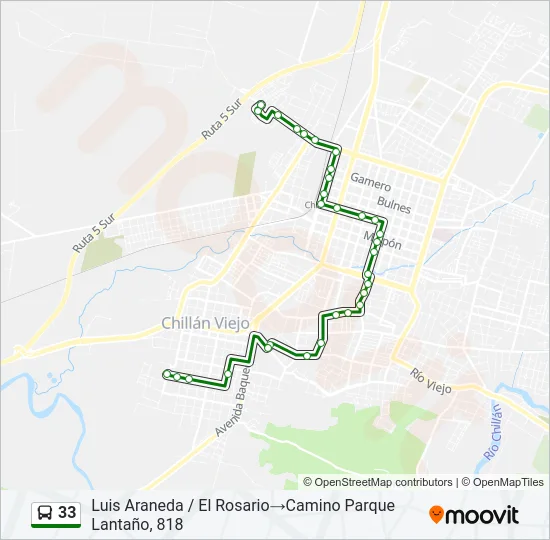 Mapa de 33 de autobús