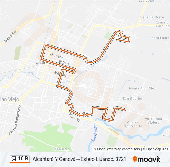10 R Bus Line Map