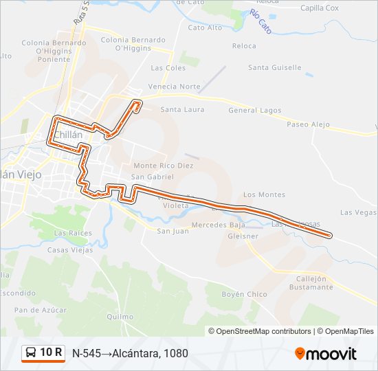 Mapa de 10 R de autobús