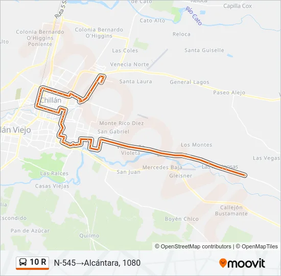 10 R Bus Line Map