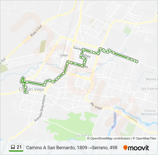 21 Bus Line Map