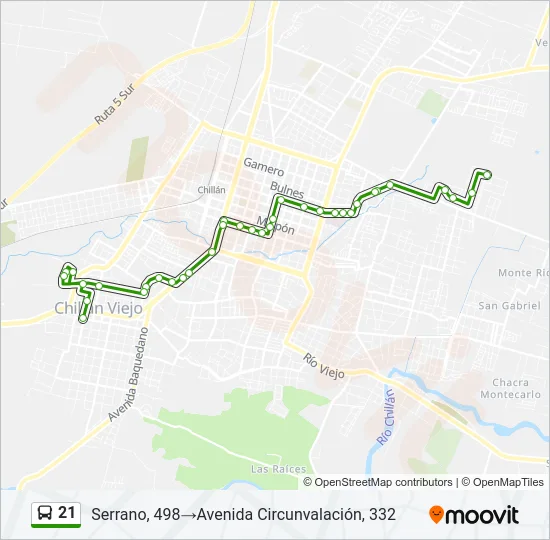 21 Bus Line Map
