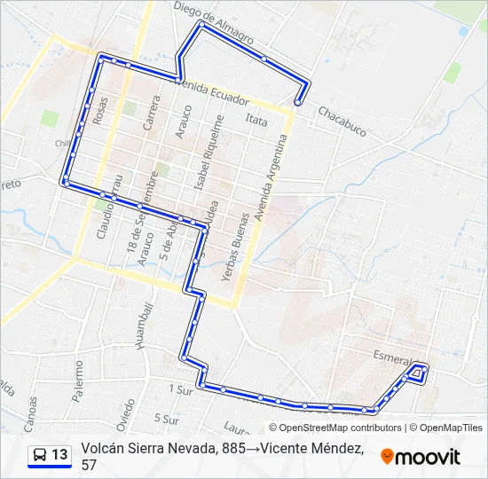 13 Bus Line Map