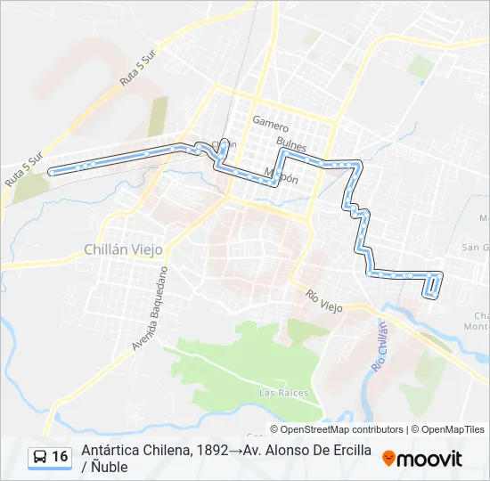 16 Bus Line Map