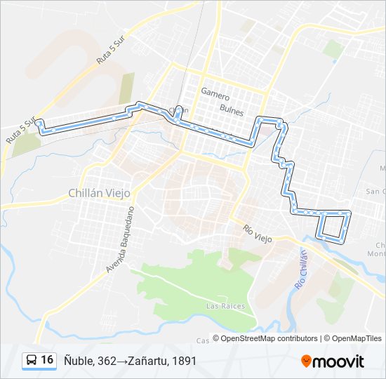 Mapa de 16 de autobús