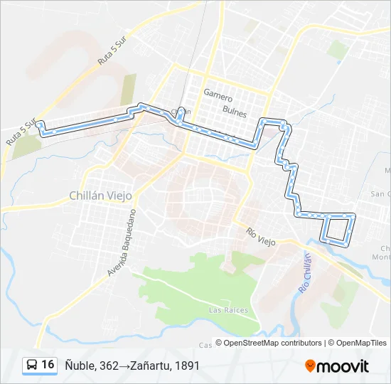16 Bus Line Map