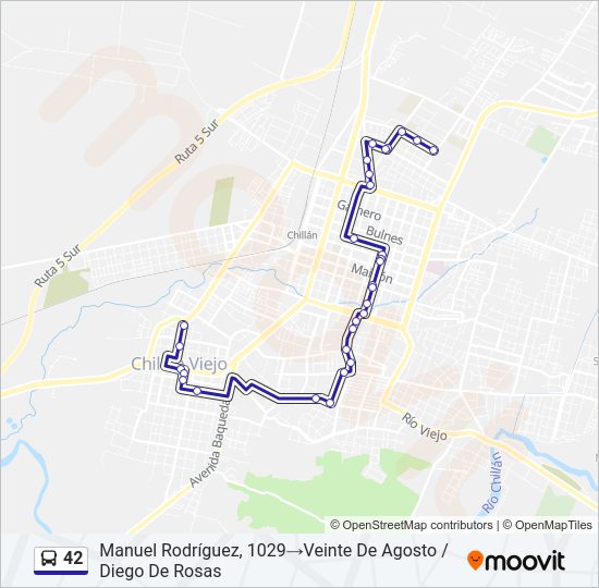 Mapa de 42 de autobús