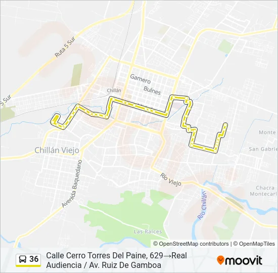36 Bus Line Map