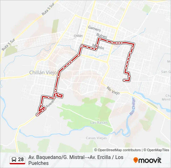 28 Bus Line Map