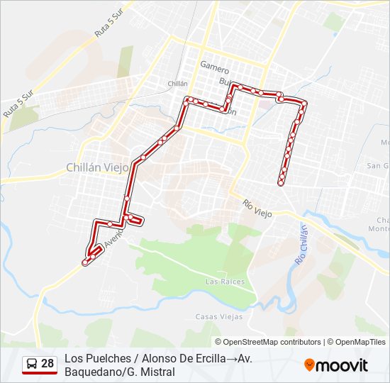 28 bus Line Map