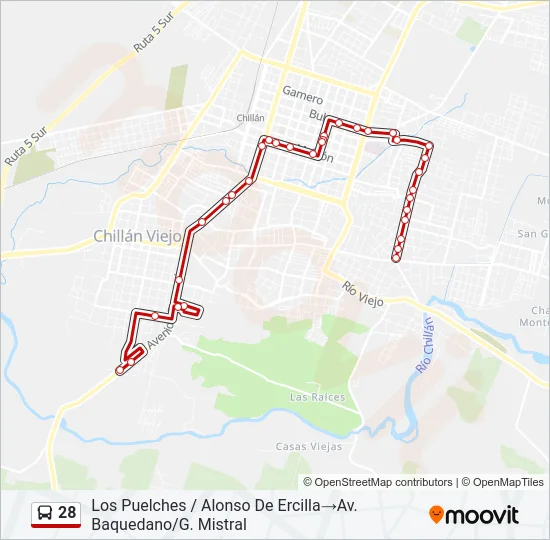 28 Bus Line Map