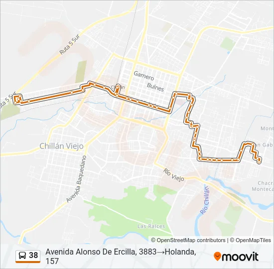 38 Bus Line Map