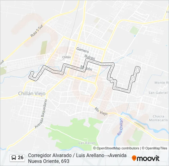 26 Bus Line Map