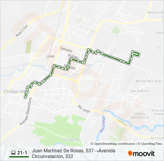 21-1 Bus Line Map