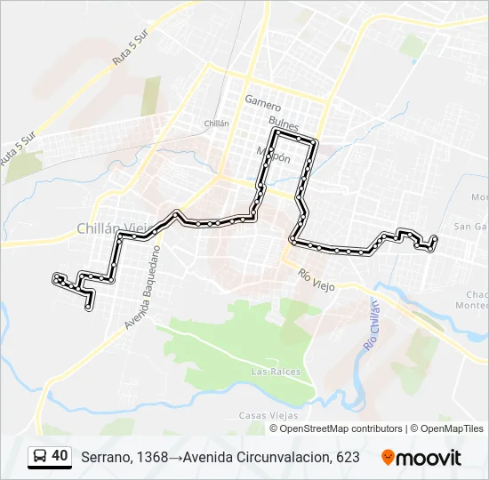 40 Bus Line Map