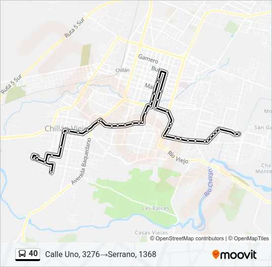 40 Bus Line Map