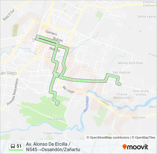51 Bus Line Map