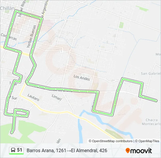 51 Bus Line Map