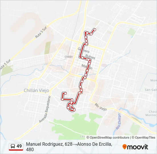 49 Bus Line Map