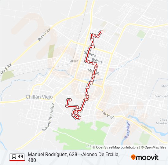 Mapa de 49 de autobús