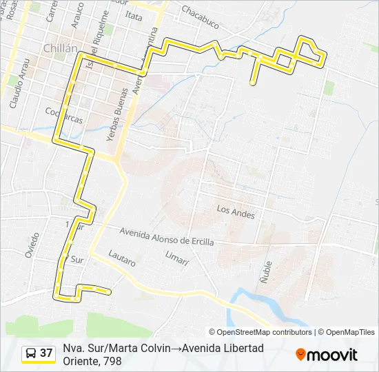 37 Bus Line Map