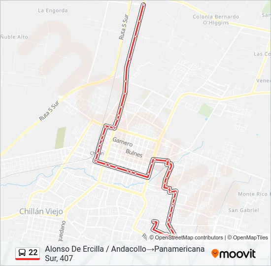 22 Bus Line Map
