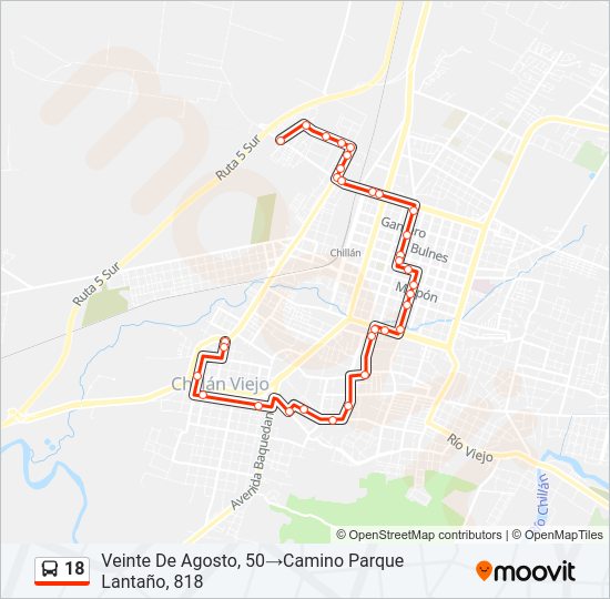 Mapa de 18 de autobús