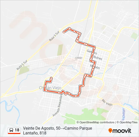 18 Bus Line Map