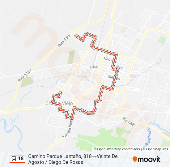 18 Bus Line Map