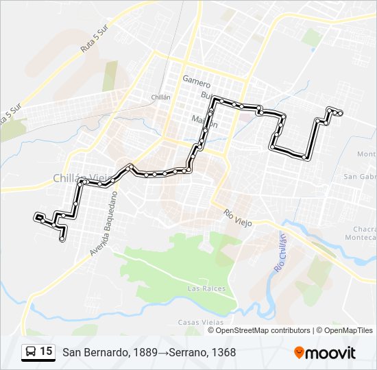 Mapa de 15 de autobús