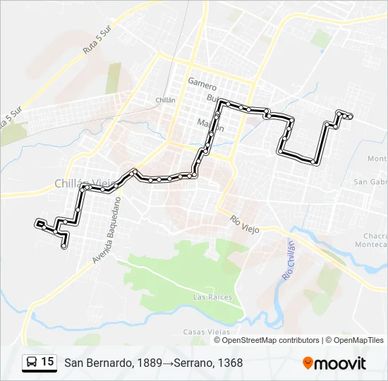 15 Bus Line Map