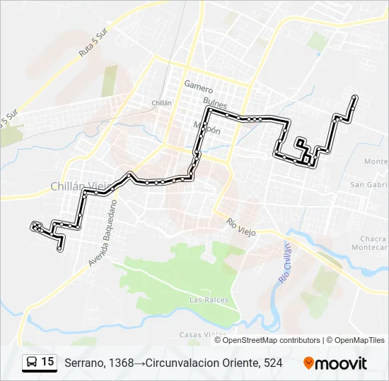15 Bus Line Map
