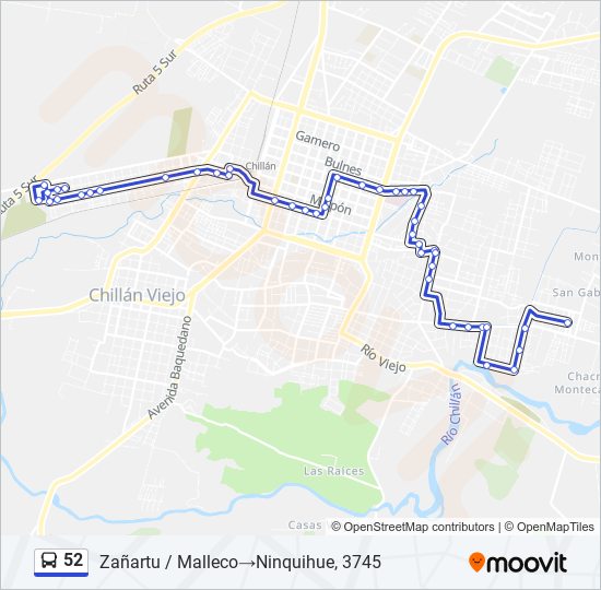 52 bus Line Map