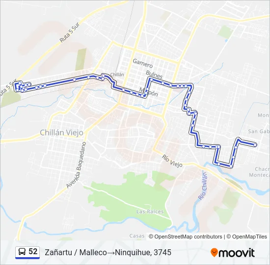 52 Bus Line Map
