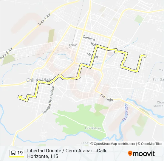 19 Bus Line Map