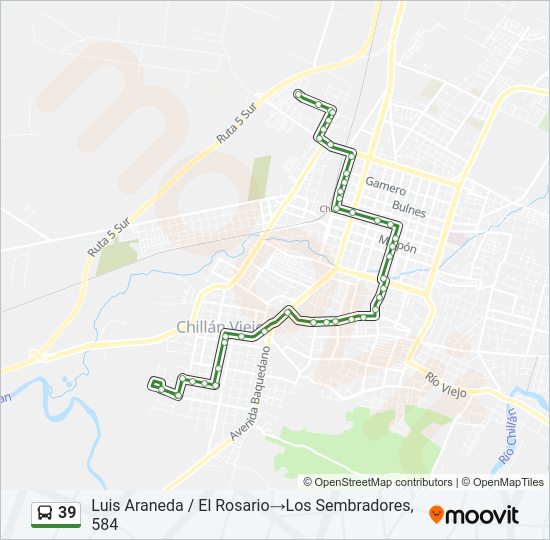 39 Bus Line Map