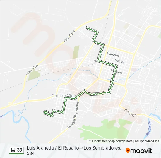 39 Bus Line Map