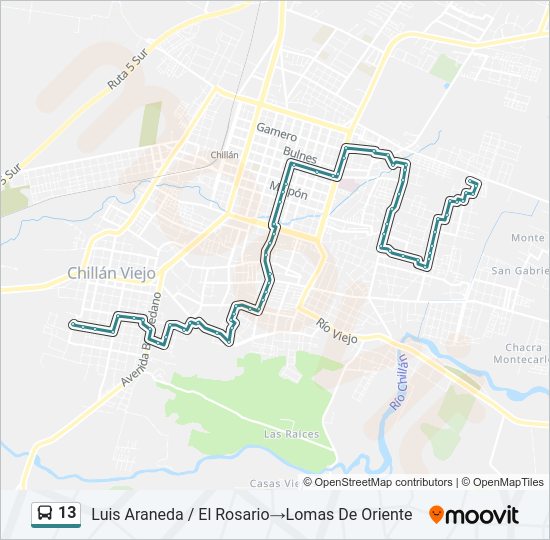 13 Bus Line Map