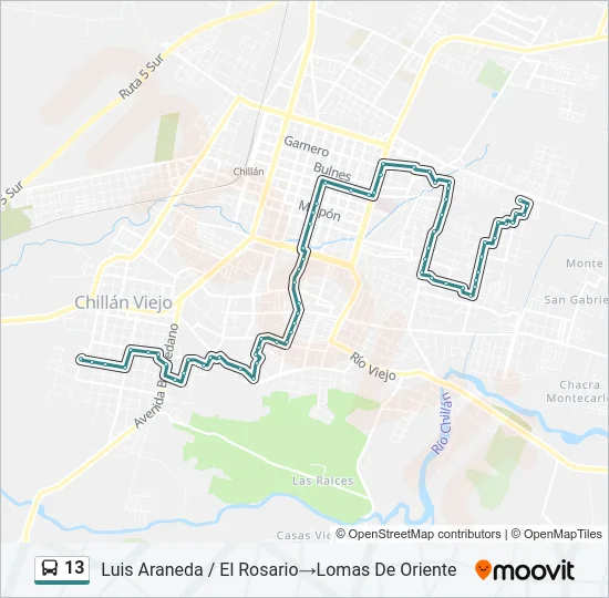 13 Bus Line Map