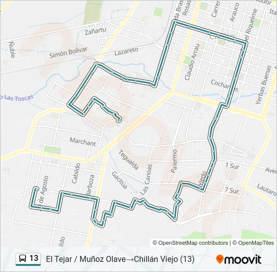 13 Bus Line Map