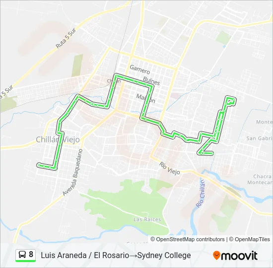 8 Bus Line Map