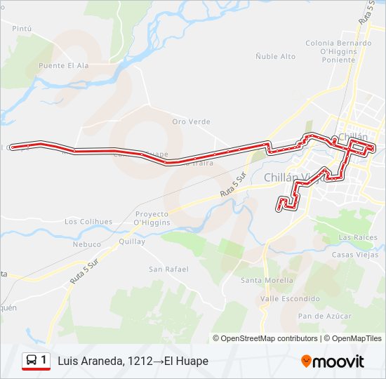 1 Bus Line Map