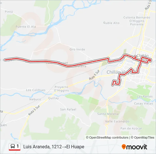 1 Bus Line Map