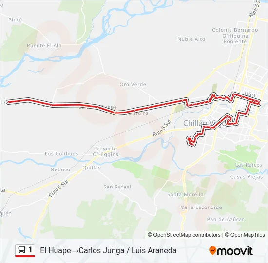 1 Bus Line Map
