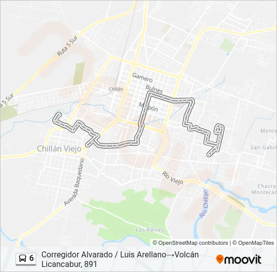 Mapa de 6 de autobús