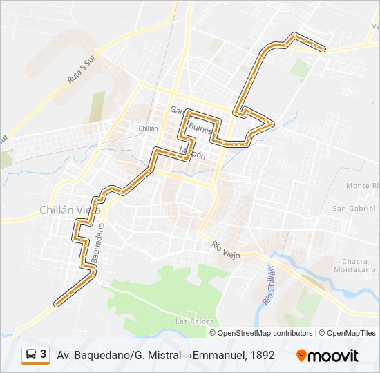 3 Bus Line Map