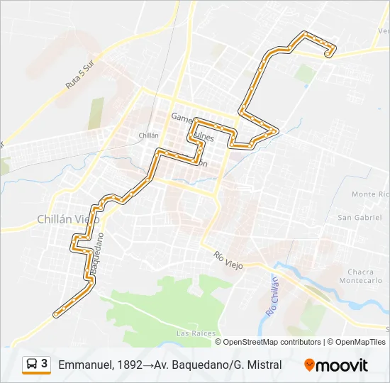 3 Bus Line Map