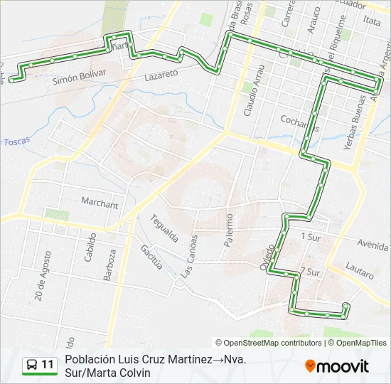 11 Bus Line Map