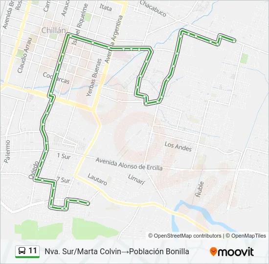 11 Bus Line Map